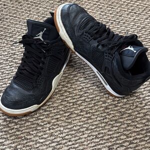 Air Jordan 4 Retro Laser Black and White Sneakers
